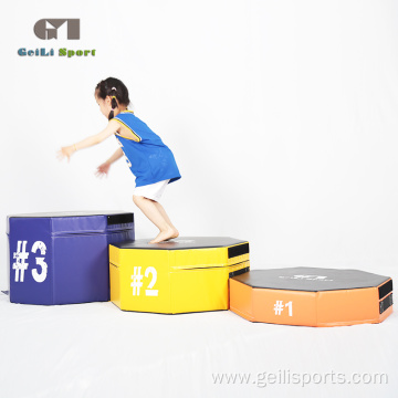 Durable PVC cover Octagon Soft Foam Plyo Box Gym Jumping Box